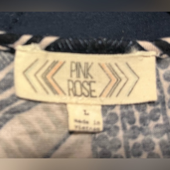 ***😀3 for $35./Beautiful spaghetti strap Pink Rose black & cream maxi dress. - Picture 3 of 4